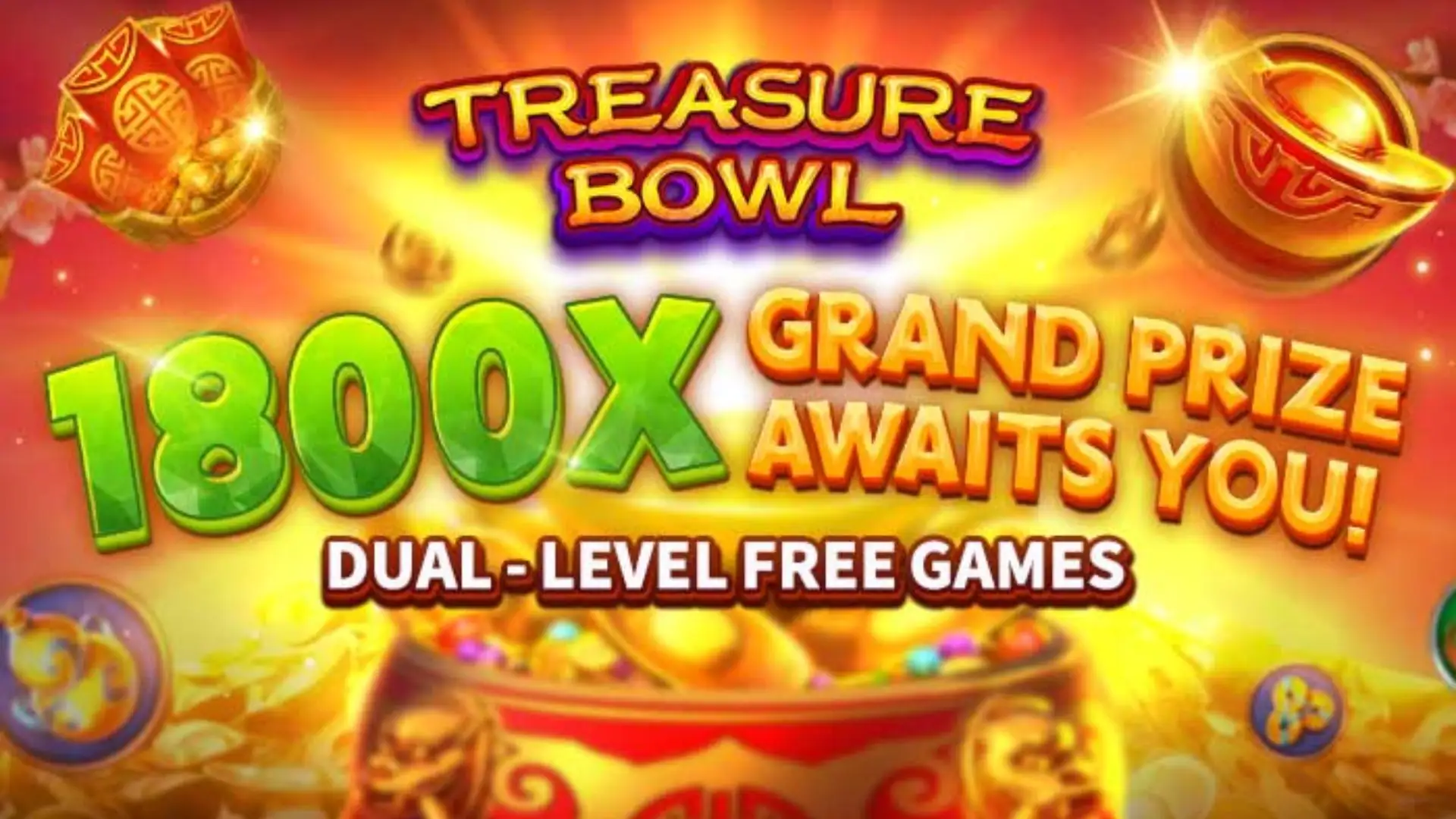 Multiplicadores Treasure Bowl 777rio - 7777x Máximo com Tigela Dourada